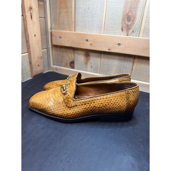 Giorgio Brutini Mens Genuine Snake Loafers 8.5M Exotic Slip On Shoes